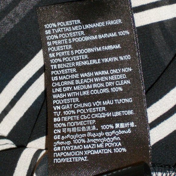 H&M Sheer Button Down Shirt Black White Stripe NWT - Picture 8 of 8